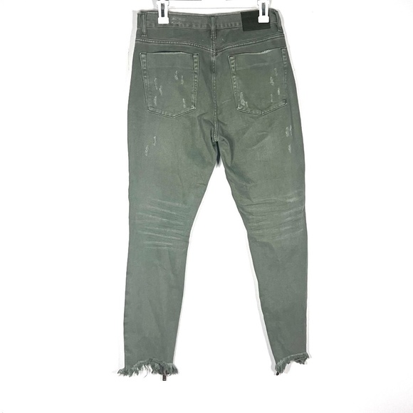 One Teaspoon Freebirds high rise chewed hem skinny jeans green - Picture 8 of 9